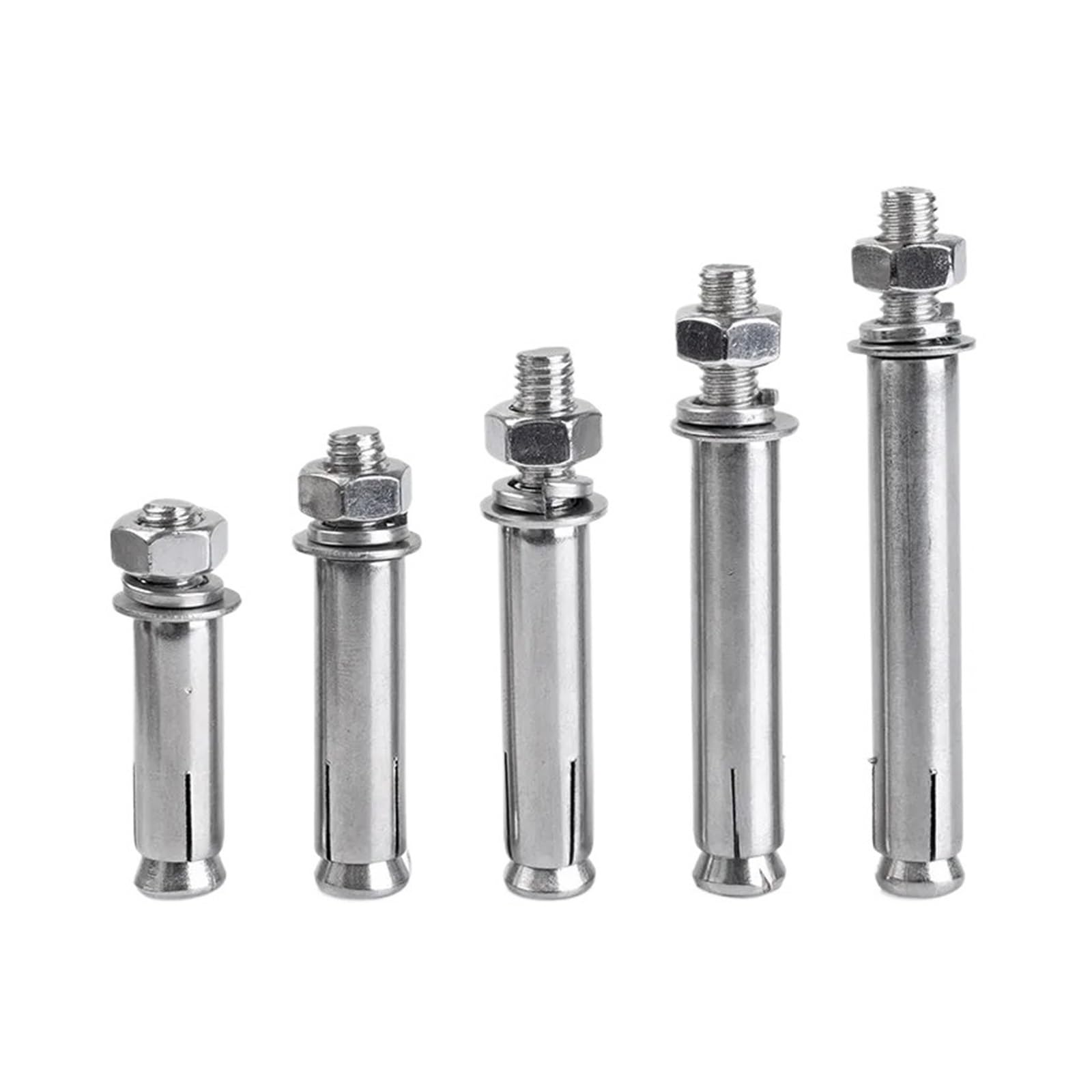 pernos de anclaje, 1/5 piezas M6 M8 M10 -M20 304 A2 Tornillo de expansión hexagonal acero inoxidable Pernos anclaje hormigón(1pcs,M10x110)