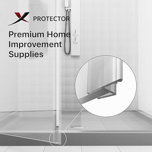 Miniatura 8 de X-Protector - Sello lateral para puerta de ducha sin marco, sello de puerta de ducha de 120 pulgadas para todos los grosores de puerta, barra de