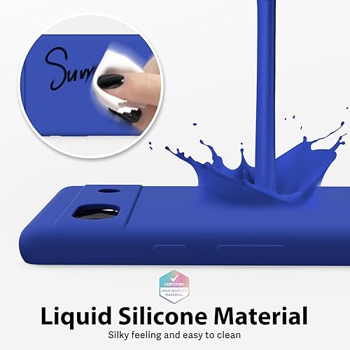 Miniatura 4 de oakxco Funda para teléfono Google Pixel 6A, agarre de silicona líquida, bonita funda de gel de TPU suave y delgada para mujeres y niñas, diseño