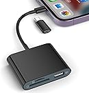 SD Card Reader for iPhone, Memory Card Reader with USB-C to Lightning Adapter Plug ...