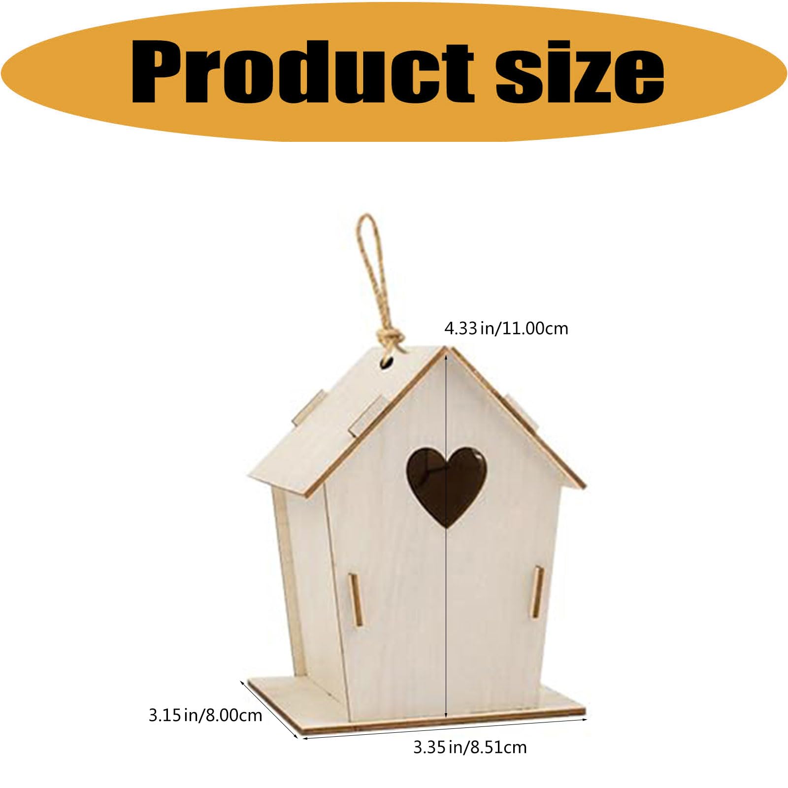 Juego de construcción de casa de pájaros de madera pintable, actividad
