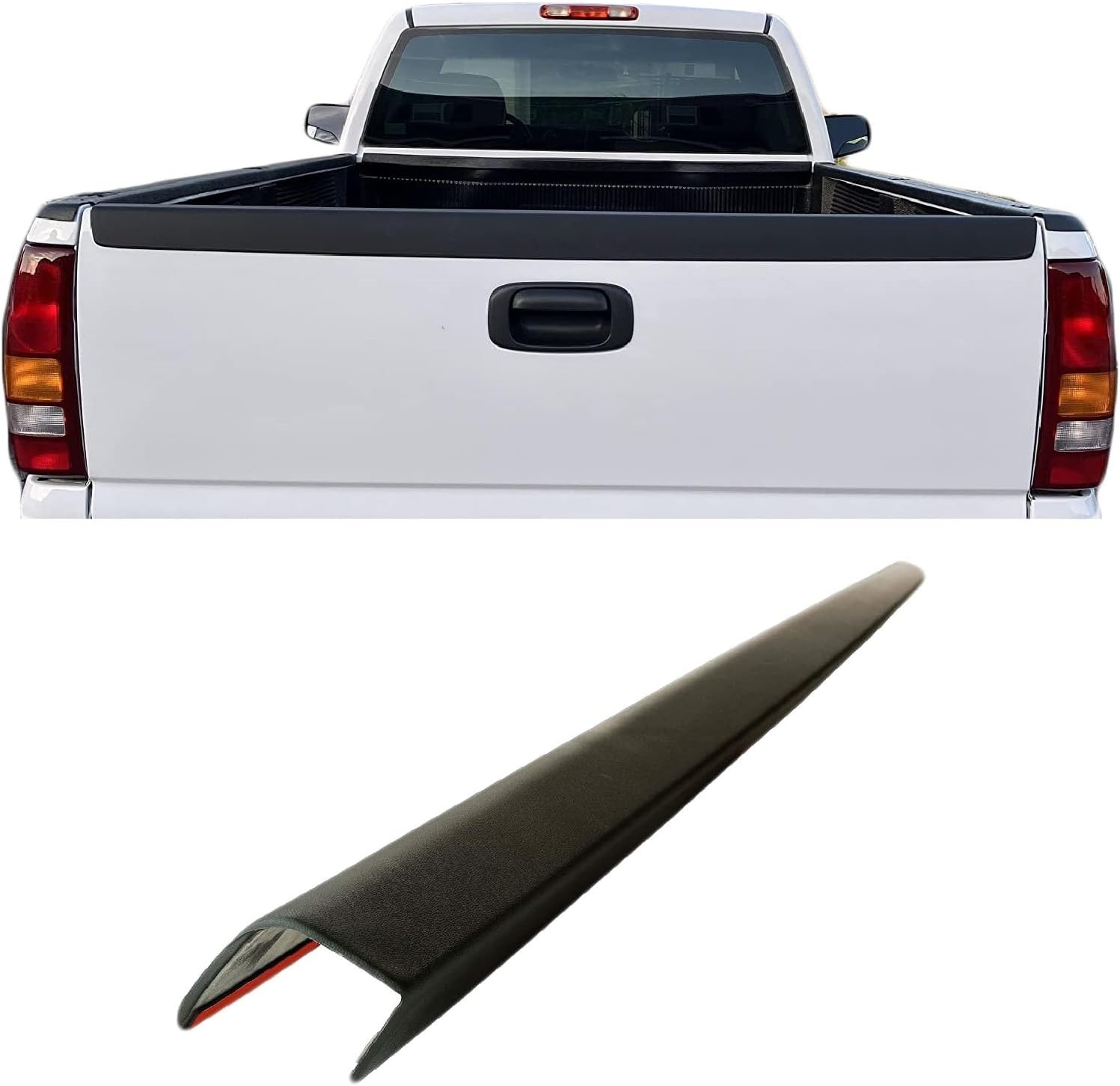 Rear Tailgate Molding Cap Spoiler Replacement Compatible with Chevrolet Silverado GMC Sierra 1500 1999-2007 Tail Gate Protector Replaces 15932261 15096922 15761494 15046604 GM1909102