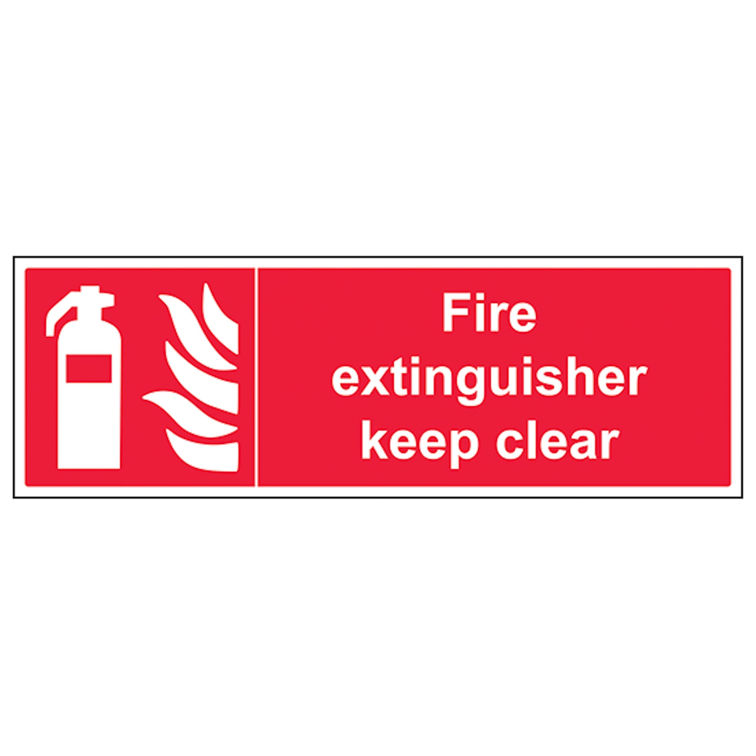V Safety Fire Extinguisher Keep Clear - Landscape 450 x 150 mm - 3mm Aluminium Composite Safety Sign