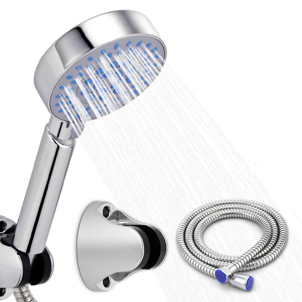 Alcachofa de Ducha, Juego de Cabezal de Ducha para baño, Cromado, Cabezal de Ducha de Mano con Manguera y Soporte, Juegos de Cabezal de Ducha de múltiples Modos, Cromado