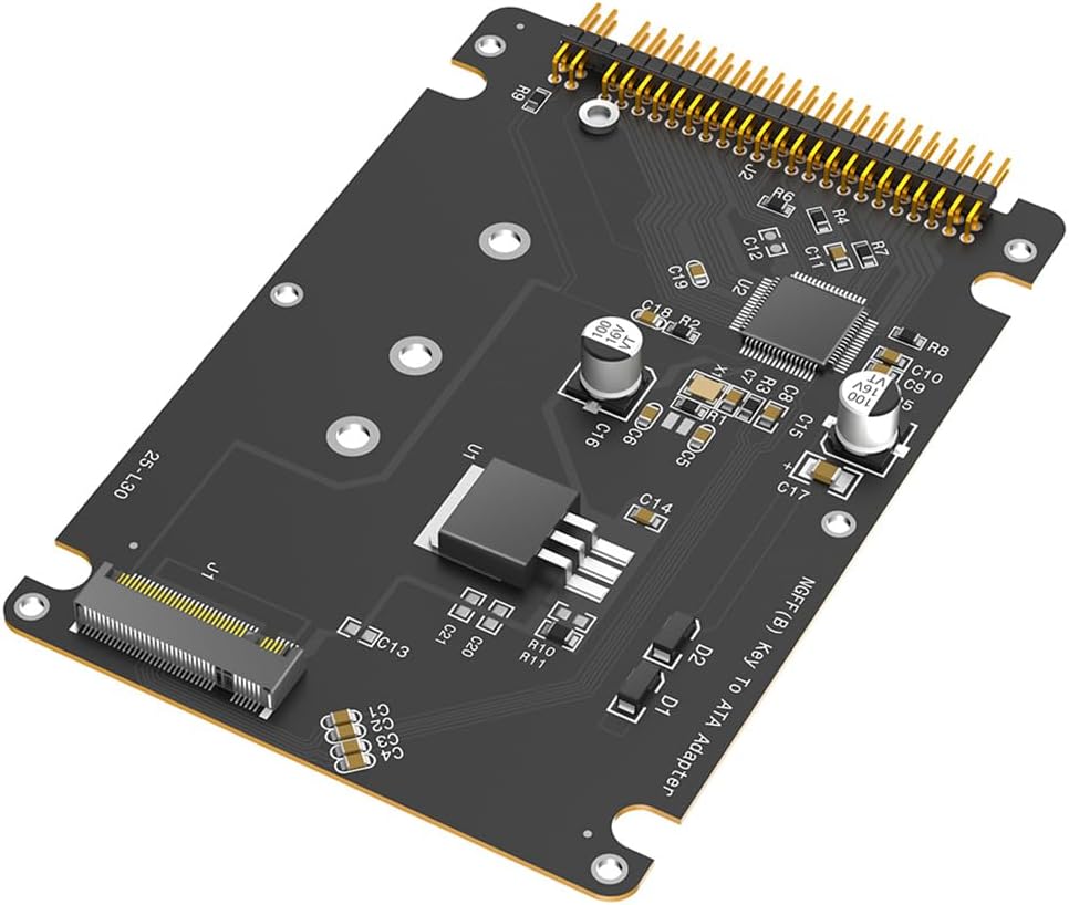 JMT 44-pin IDE ATA to M.2 NGFF Bkey/mSATA Adapter Card Support M.2 SATA Key B & Key B+M/Half+Full Size msata SSD (IDE ATA to M.2 NGFF Bkey)