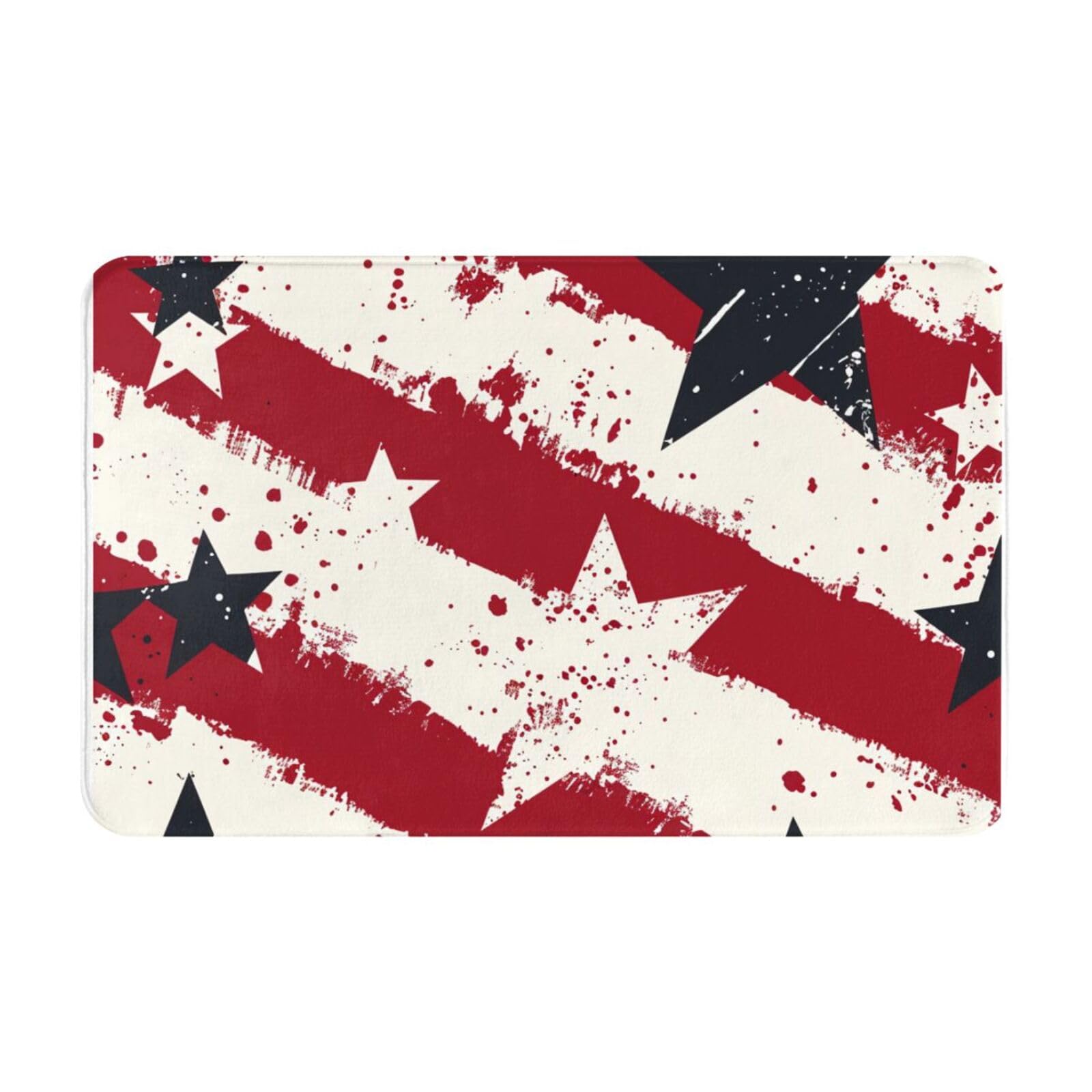 Ultra Soft and Absorbent Bathroom Rugs Mat 19.5x31.5Inches,Patriotic Star of The American Flag Quick Dry Bathroom Rugs, Bath Mats for Bathroom Floor, Tub & Shower,Non Slip, Machine Washable