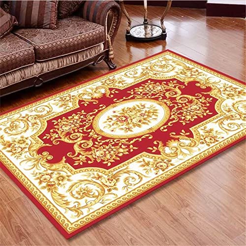 Tapis salon fleurs rouges géométriques rétro 140x200cm chambre - 2
