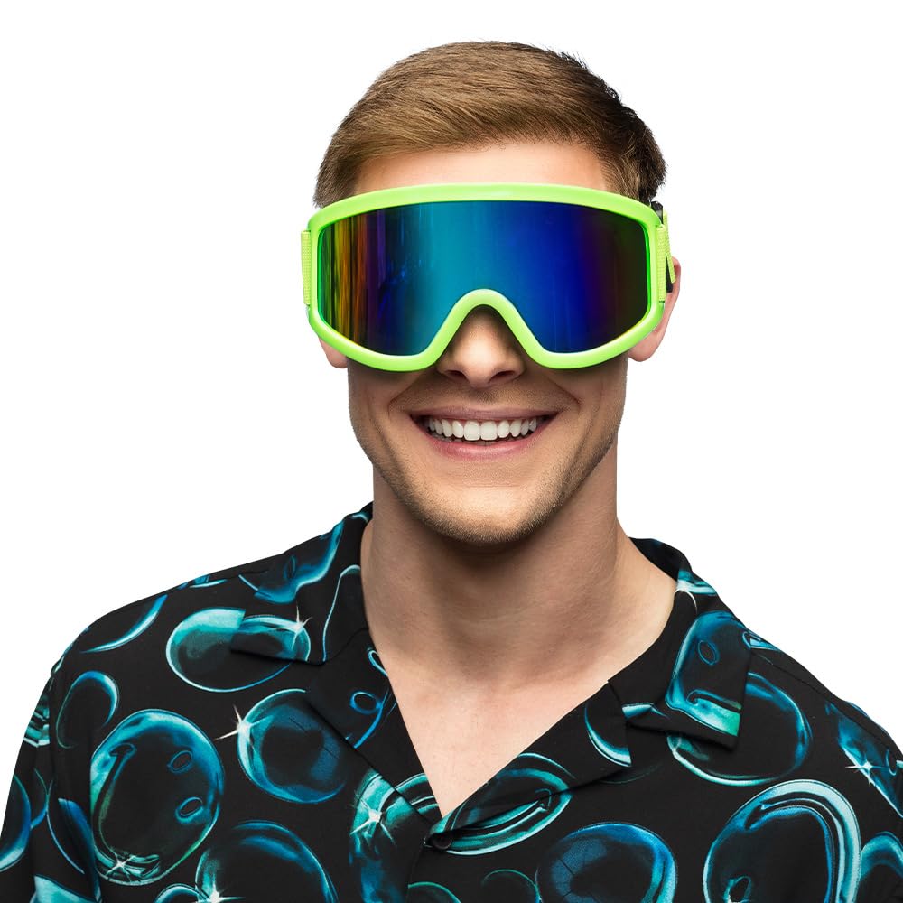 Boland Skibrille Skibrille Neongrün - Skibrille für Kostüm und Party