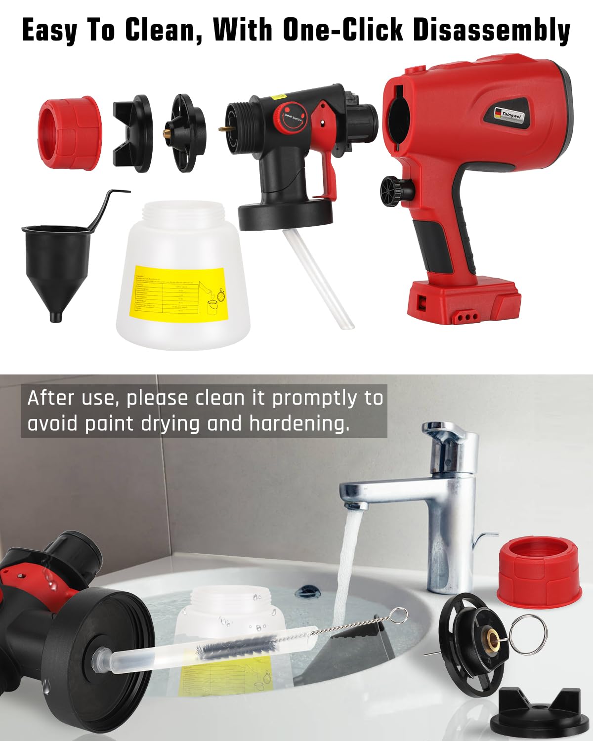 Spruzzatore HVLP Brushless Milwaukee M18 18V, 200W per armadi, auto, pareti, mobili, casa (pittura - solo strumento)