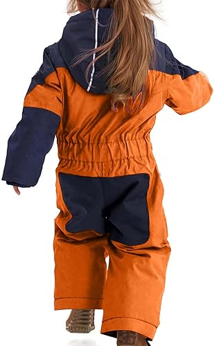 Miniatura 3 de Trajes de nieve para niñas y niños, para invierno, esquí, de una pieza, resistente al viento, resistente al agua, con forro polar, overol de plumón