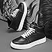 Minlaidian Men'S Outdoor High Top Fashion Sports Shoes Lace-up Breathable High Top Ankle Boots Non-slip Flat Skateboard Shoes (Black,12)