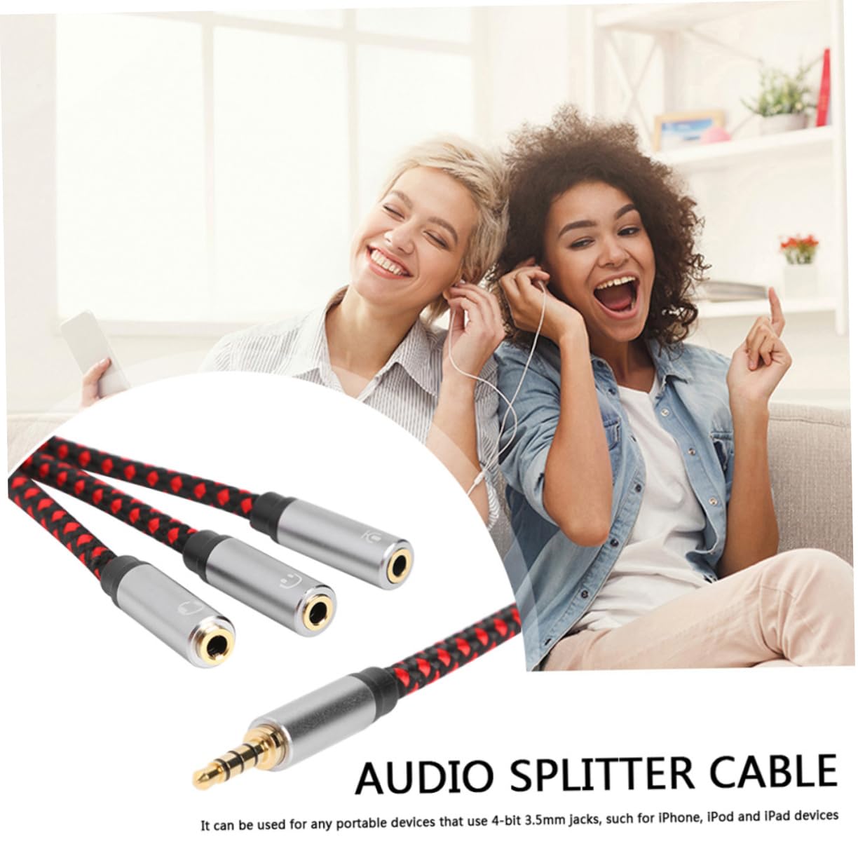 Mikikit 3pezzi Cavo Splitter Audio Di Alta Qualità Per Cuffie Adattatore Vie Per Laptop e Smartphone Compatibile Con Dispositivi Porta Placcato Per Connessione Stabile e Qualità Audio