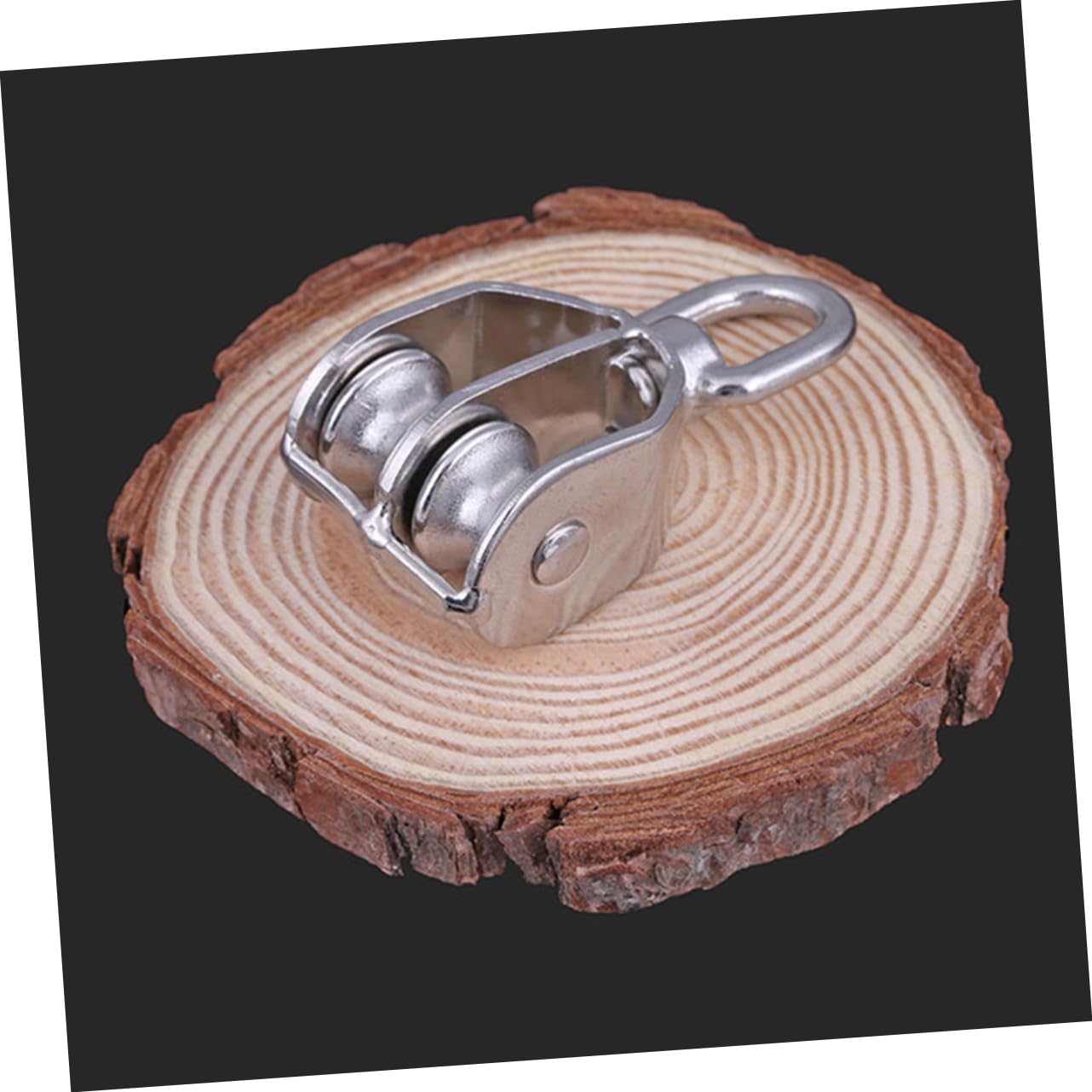 KICHOUSE Pair Pulley Roller Rope Pulley Dual Sheaved Pulley Wire Rope Door Knob Spindle Replacement Stainless Steel Pulley Silver