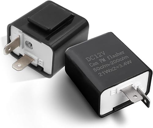 Relé intermitente LED  Velocidad ajustable de 12 V, relé de flash de advertencia de peligro de 2 pines, para señal de giro, parpadeo LED y reemplazo