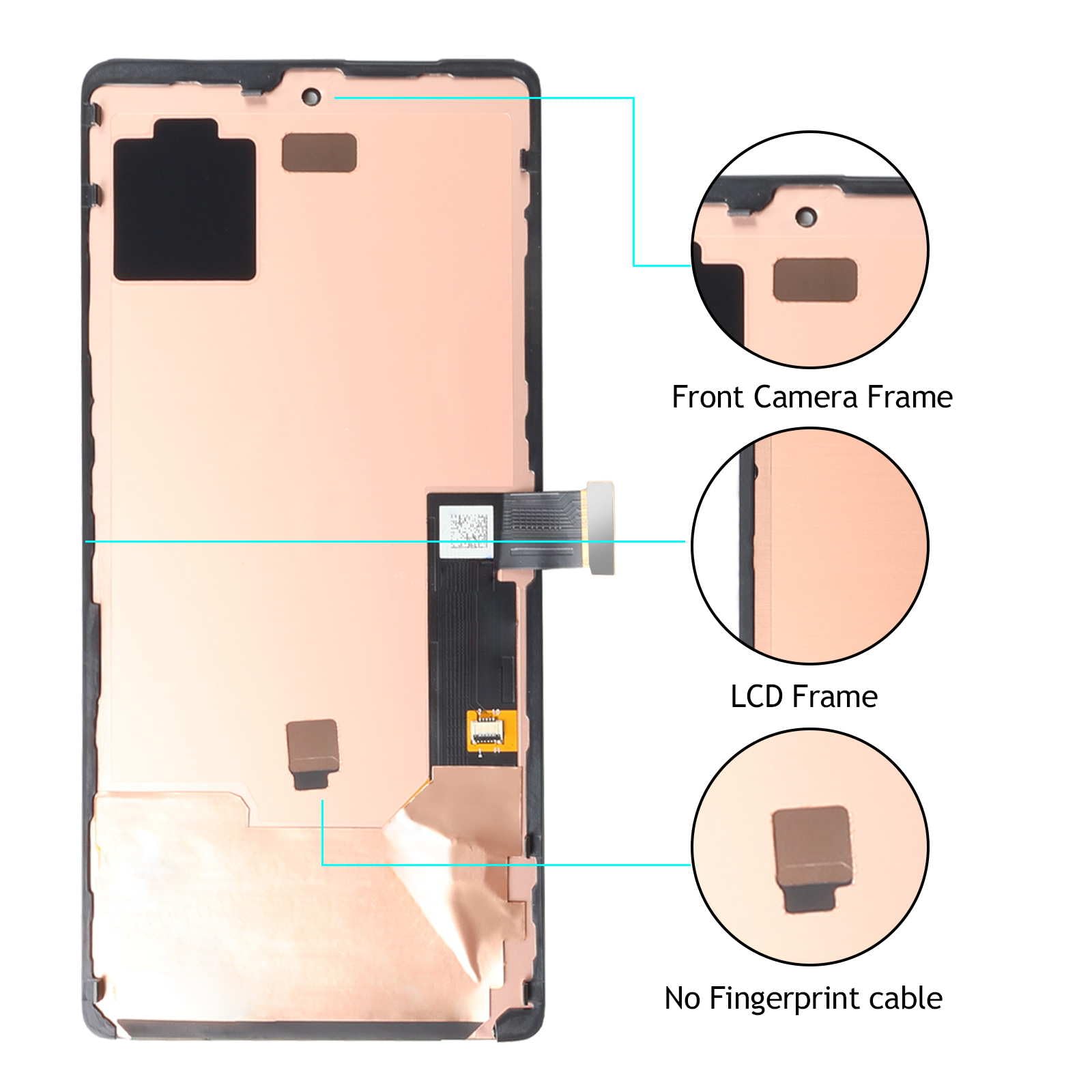 DTD OLED für Google Pixel 7 Bildschirm Ersatz für Google Pixel 7 LCD Digitizer für Google Pixel 7 Touch Screen Display Assembly Repair Kits mit Rahmen mit Fingerabdruckfunktion