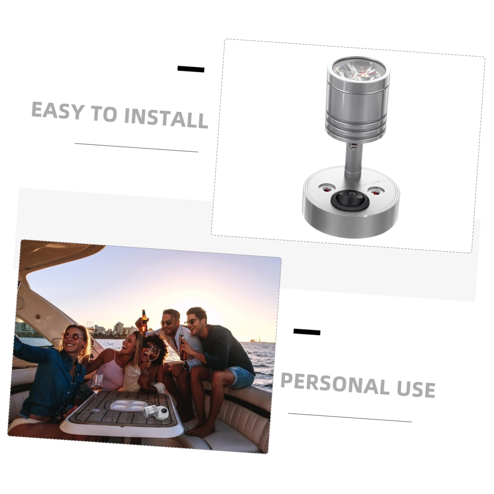 OUNONA 2pcs Rv Touring Led Reading Light Spotlight for Yacht Trailer Warm Light Durable Space-Saving Design for Motorhome Boat Interior Lighting