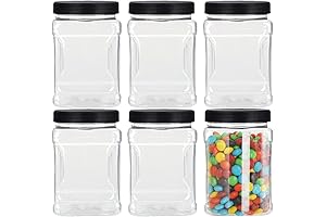 Lawei 6 Pack Clear Plastic Jars with Lids: The Perfect Storage Solution...
