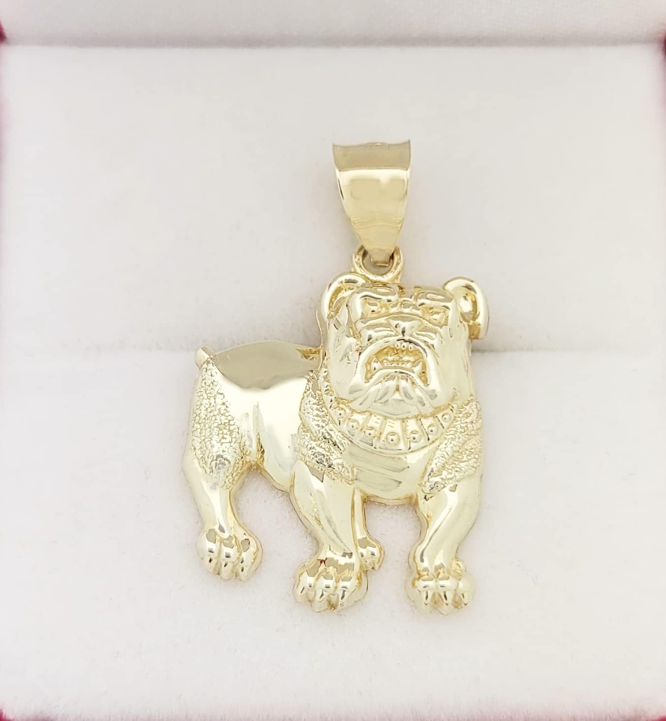10k Yellow Gold Bulldog Pendant Solid Gold Dog Necklace Charm