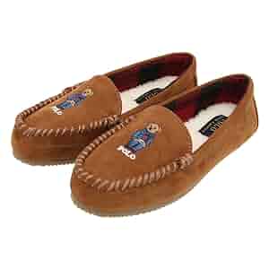 ローファー・オックスフォード RALPH LAUREN Women Sandals RF103301 SNUFF Brown Polo Ralph Lauren Brown Suede Leather Sandals Flip Flops