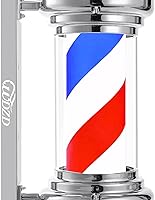 Vista 4 de Mini luz de poste de barbero de plata de 20 pulgadas