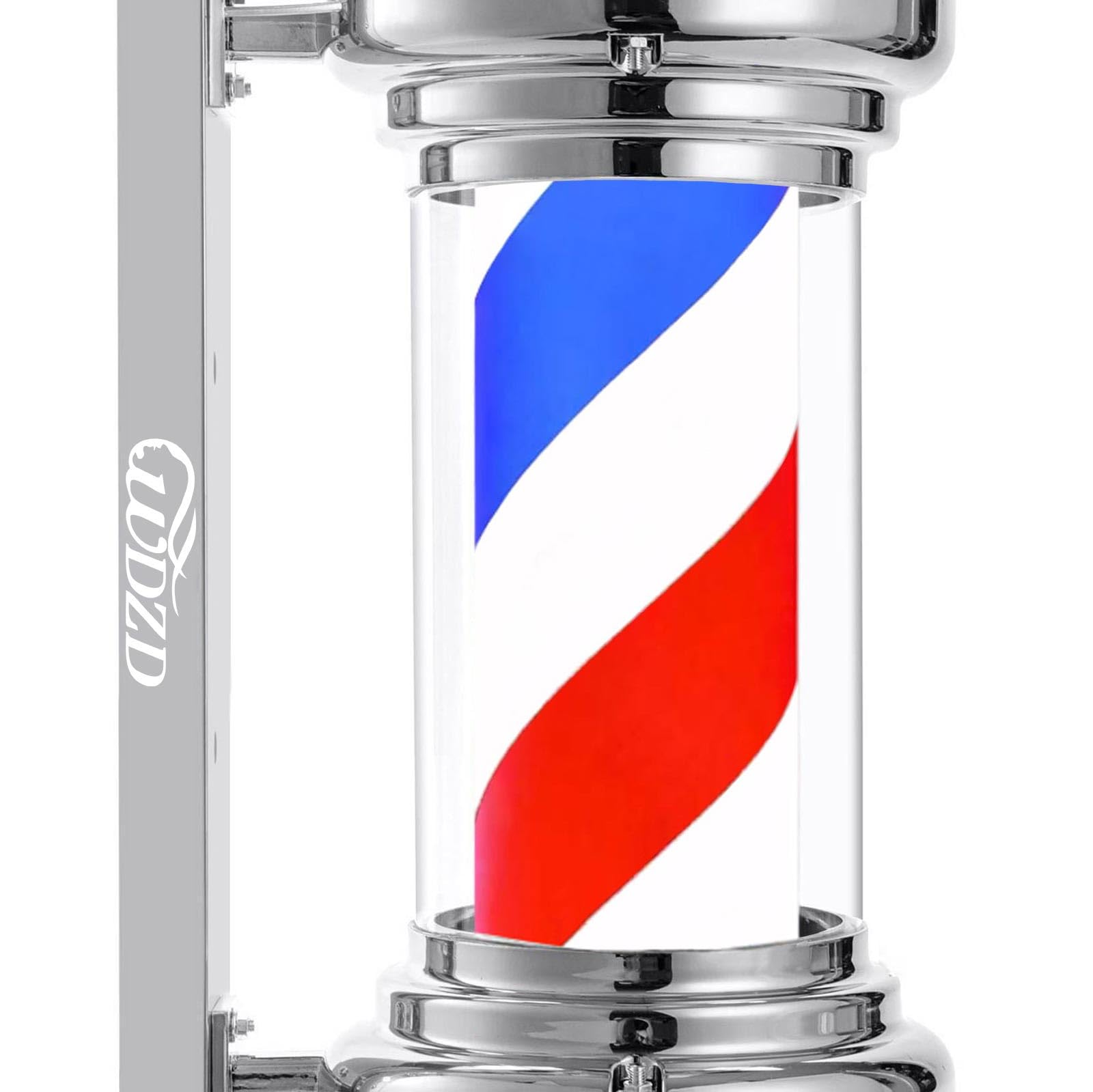 バーバーショップスタイル壁掛けランプ Amazon.com: WDZD 20'' Mini Silver Barber Pole Light : Office Products