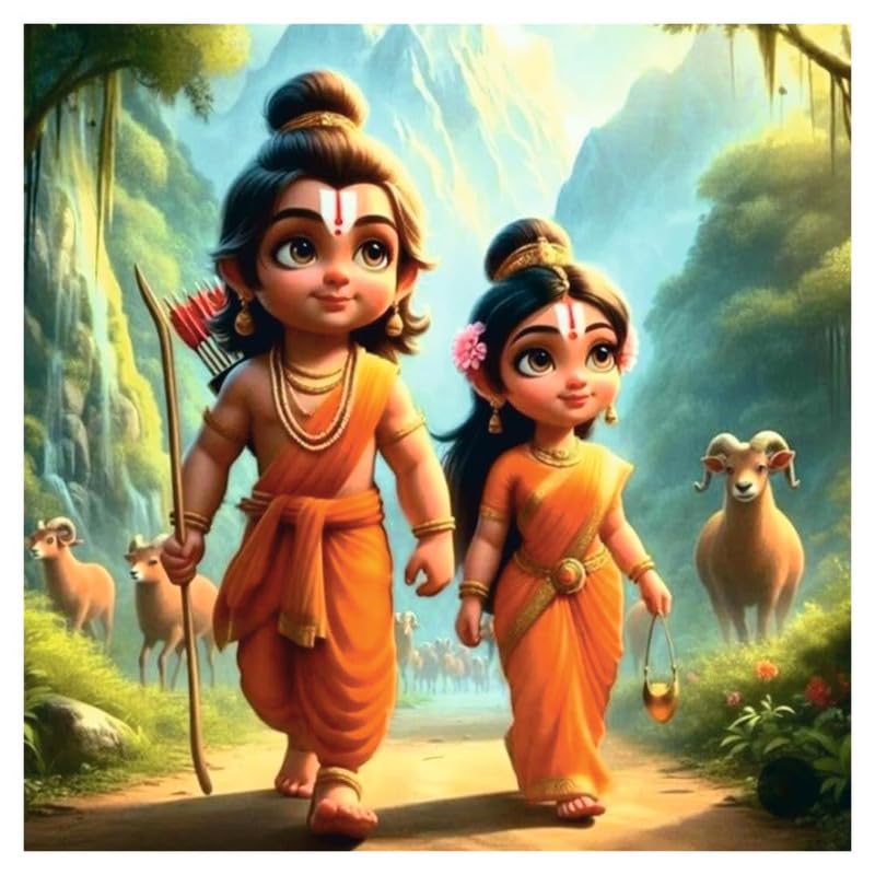 Image of British Terminal Cute little Bal Gopal Baby God Krishna| Kanha Ji | Laddu Lord Makhan Chor Painting Religious Poster for Pregnant Women for wall (matt thin vinyl,sticker,multicolor,unframed)| bj107