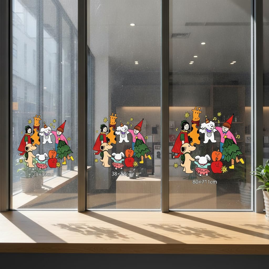 Weihnachtsfensteraufkleber, PVC, PSM25 Transparent, Extragroß