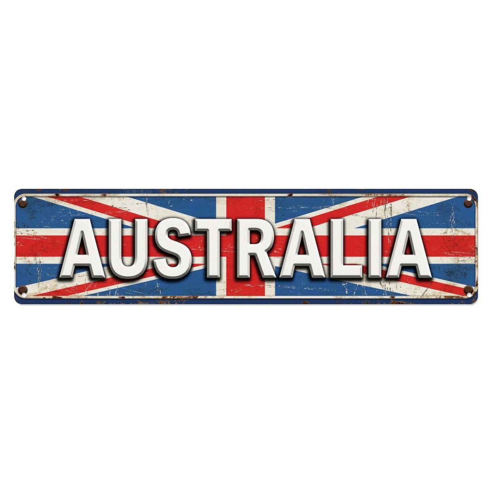 Metal Tin Sign Vintage Australia Flag Pattern