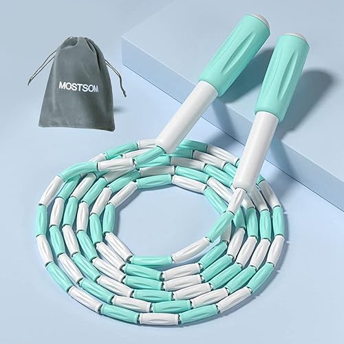 Cuerda de saltar para niños, cuerda de saltar suave con cuentas, longitud ajustable, cuerda de saltar básica para fitness, escuela, equipo de