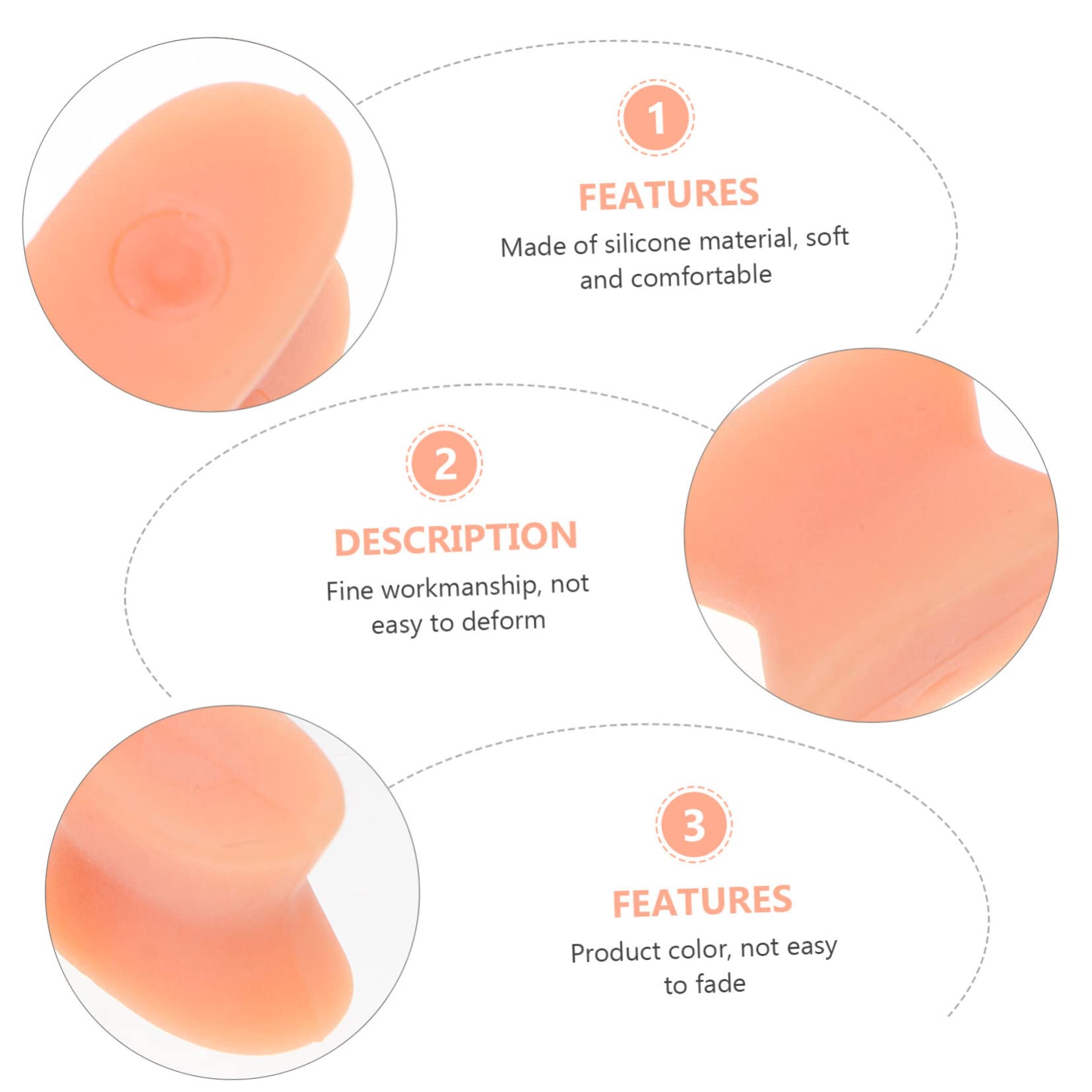 BESTYASH 8Pcs Silicone Separator for Relief Light Brown Thumb Stretcher Bunion Spacers for Comfortable Foot Alignment