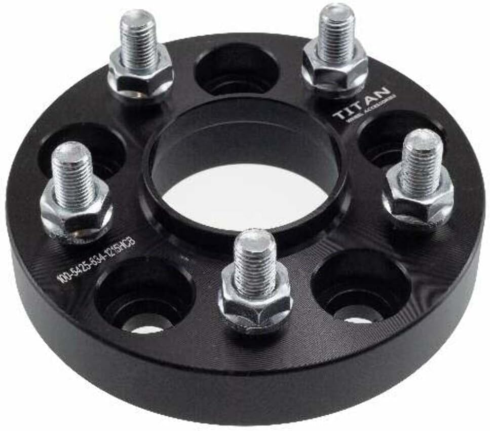 1" 5x4.25 Hubcentric Wheel Spacers - Fits Ford Bronco Sport Escape Fusion Focus Transit - 1 Inch (25mm), 5x108, 63.4mm Hub, 12x1.5 Studs - Set of 4 - Black