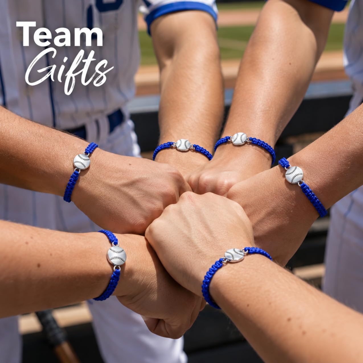 Sportybella - Baseball Bracelet, Baseball Jewelry, Adjustable Braided Baseball Bracelet, Baseball Gifts, Baseball Accessories