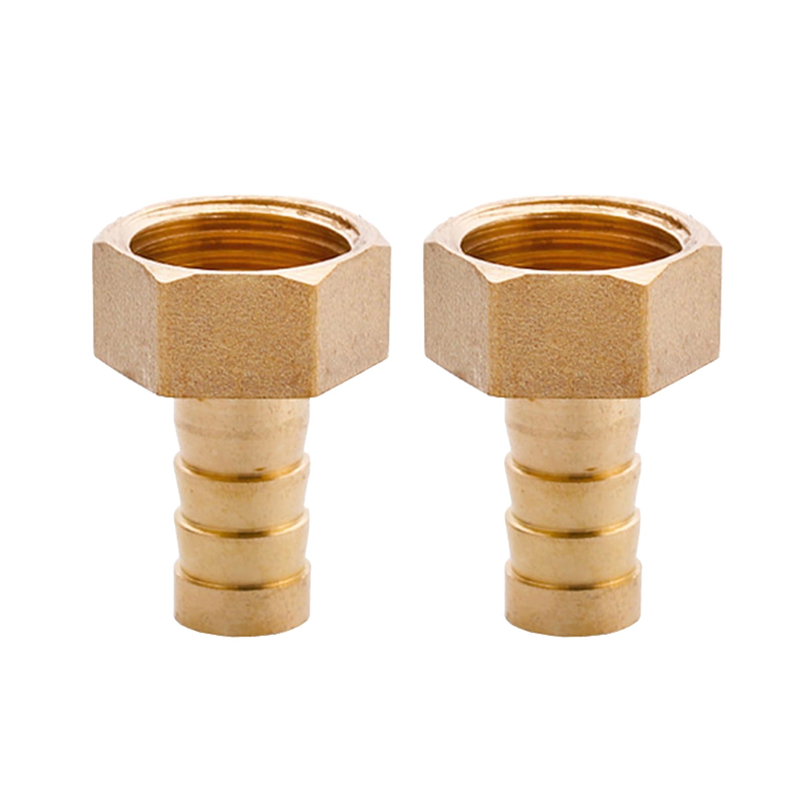 TopHomer 2PCS Brass Barb Hose Fitting, G 1/2 Inch Female Thread Barbed Tail Hose Pipe Connector Adapter, Garden Hose Coupler Joint for Fuel Air Gas Water Oil (12mm)