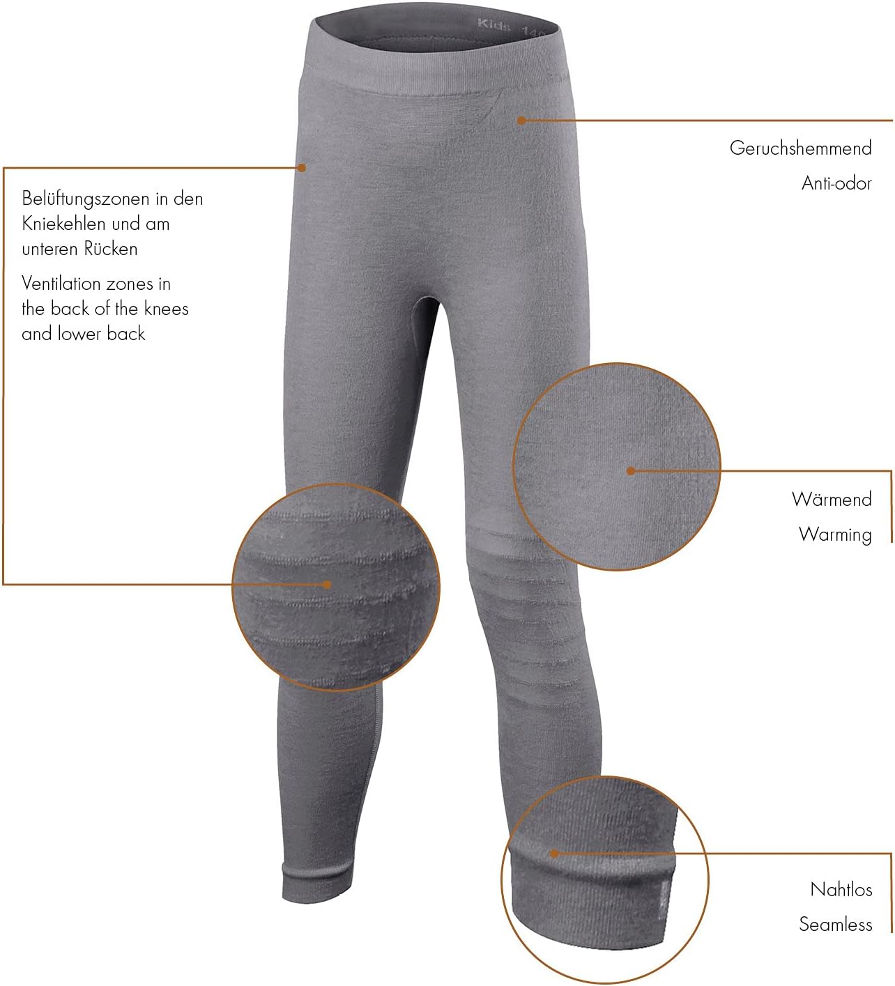 FALKE Unisex Kids Wool Tech. Long Base Layer Bottom, 1 Pair