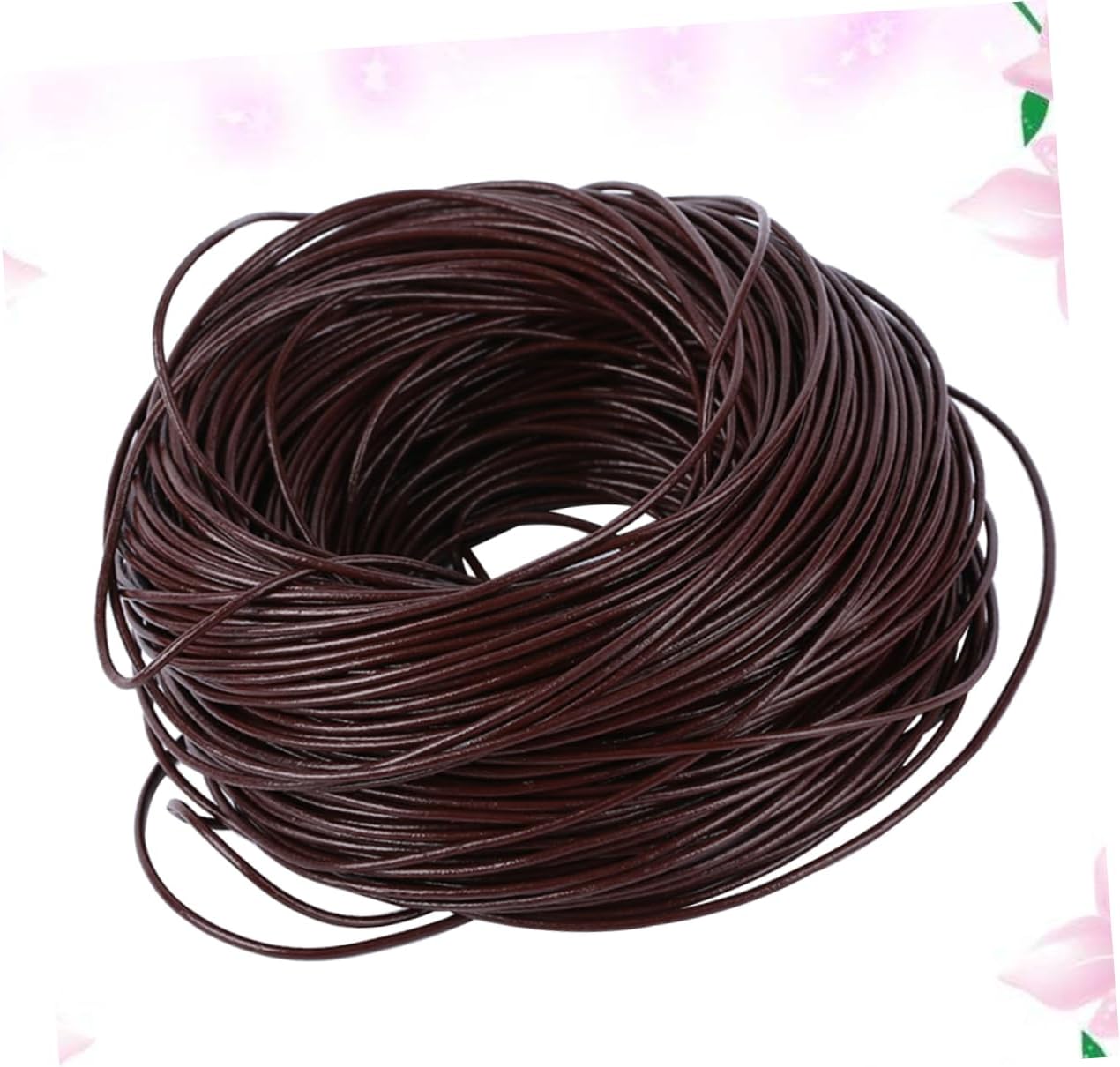Gadpiparty Leather Cords for Jewelry Making Round Cowhide Rope Bulk Waxed Cord Necklace Beading