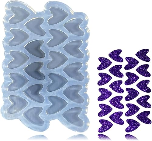 Miniatura 1 de Angel Wings Molde de resina brillante para aretes de corazón, moldes de silicona con forma de corazón, molde epoxi para aretes de bricolaje, aretes