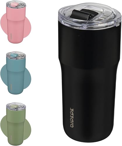 BJPKPK Insulated Tumbler,20oz Stainless Steel Tumbler with lid,Double Wall Travel Coffee Mug Thermal Cup,Keep Drinks Cold and Hot,Black