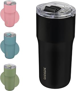 BJPKPK 20oz Spill Proof Coffee Tumbler, Insulated Stainless Steel Cup | Double Wall Vacuum, Leakproof Lid, Keeps Hot/Cold/Iced, BPA Free, Dishwasher Safe, Cupholder, Travel, Black