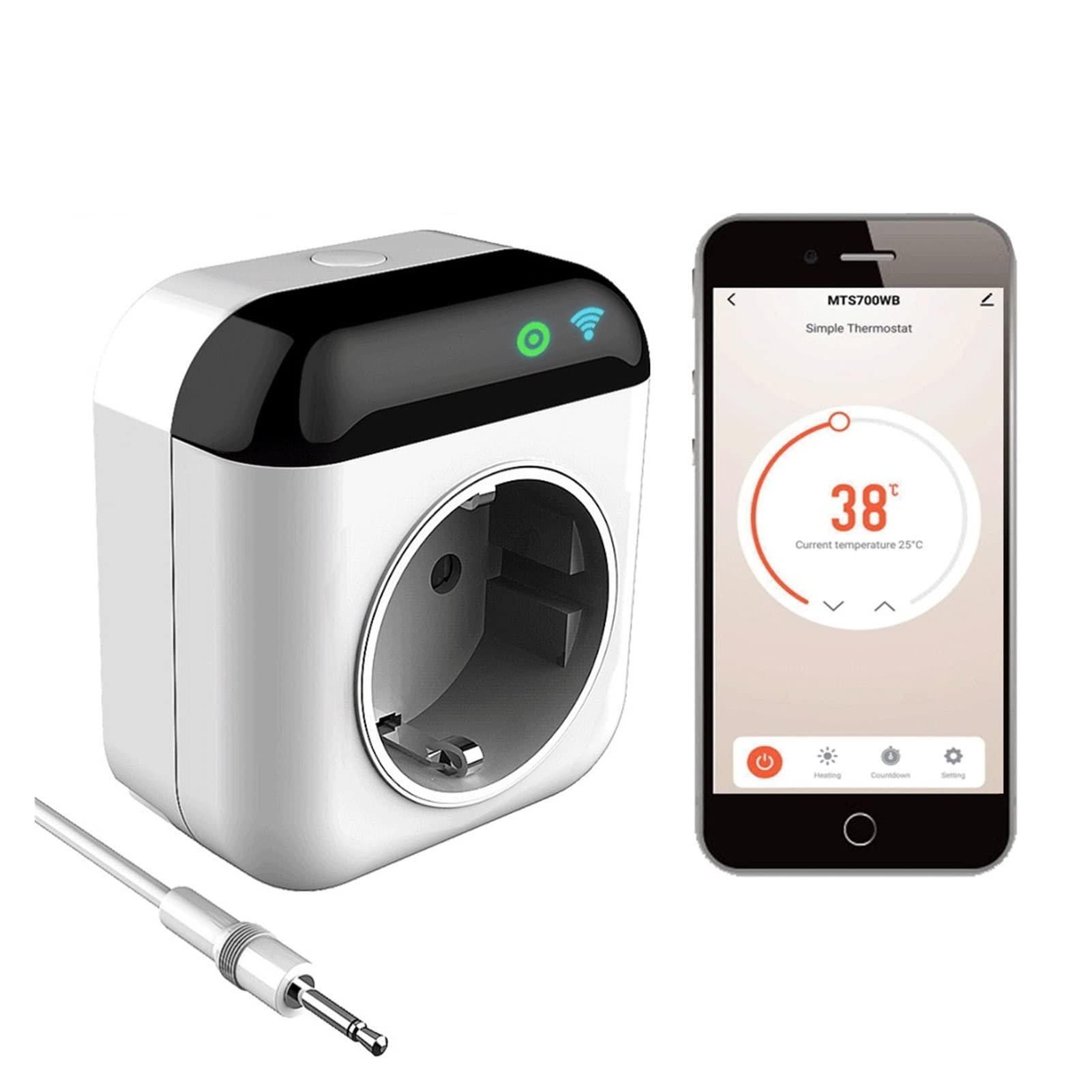 Termometro da interno igrometro digitale Termostato riscaldante WiFi Smart Termostato caldo Termostato Termostato Temperatura Temperatore Lavoro Con display LCD(Wifi thermostat UK)