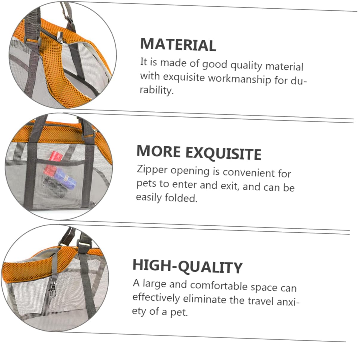 Breathable Mesh Pet Carrier Bag Large Soft-Sided Dog Cat Travel Tote with Head Out Opening Lightweight Portable Pet Outing Handbag 17.3X9.8X9 in