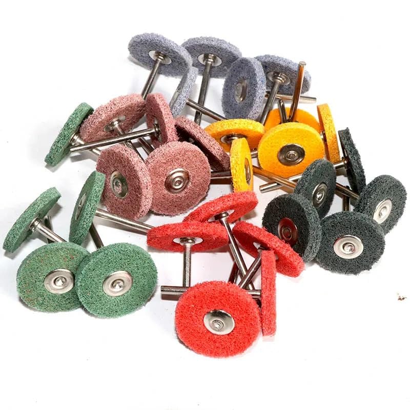 20pc Nylon Fibre Abrasive Point T-Shaped Non-Woven Polishing Grinding Head 3mm/2.35mm Shank(20pc 1000,2.35mm Shank)