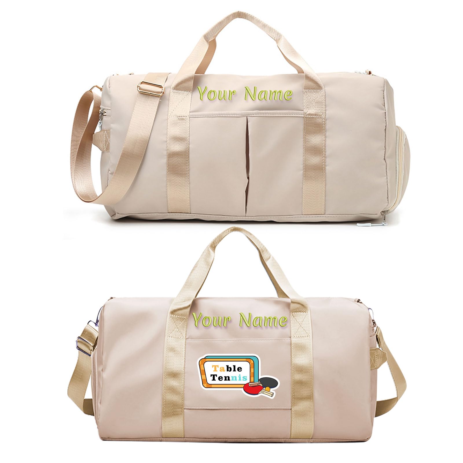 Personalized Duffle Bag with Photo Name Text, Customized Travel Bags with Wet Dry Pockets & Shoe Compartment, Custom Ballet Dance Sport Gym Bag for Women Girls