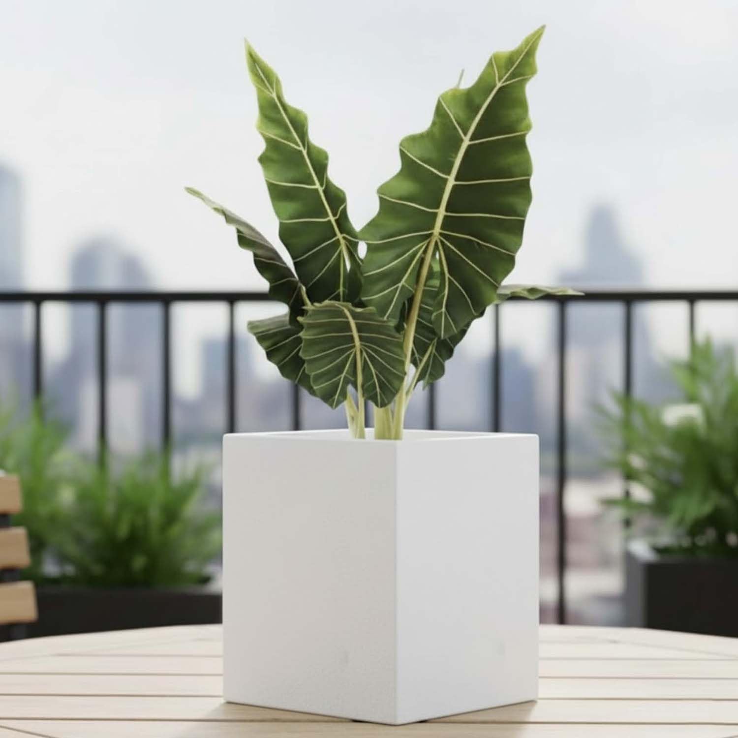 Go Hooked 12 Inch Cube Planter - Durable Outdoor Flower Pot -1