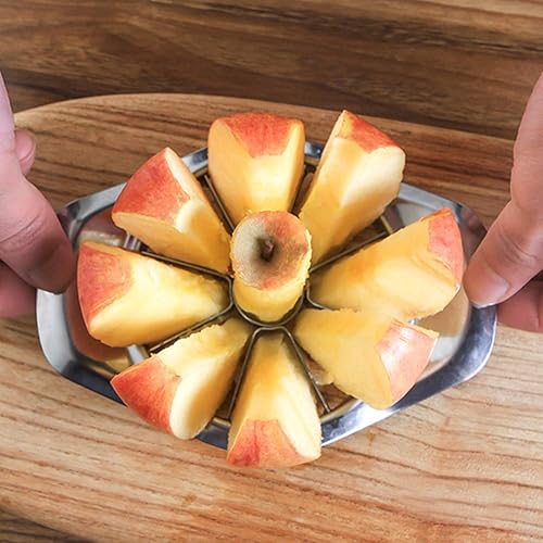 Miniatura 6 de CHUNCIN - Juego de cortador de frutas y cortador de mango, acero inoxidable, 8 cuchillas, mango ergonómico para pera y cebolla, 2 unidades