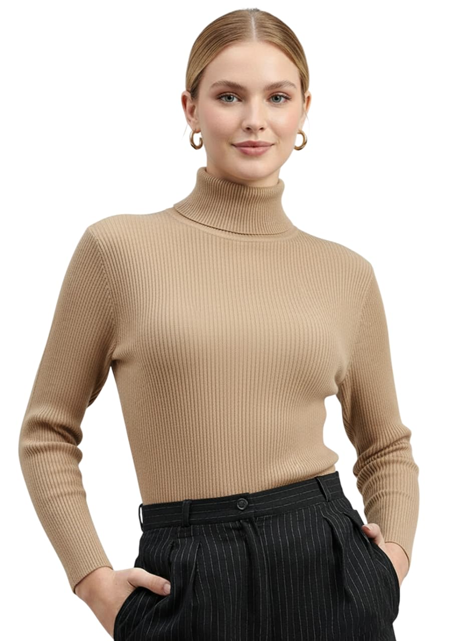 clafoutis Women's Ribbed Turtle Neck Sweater-picture-25
