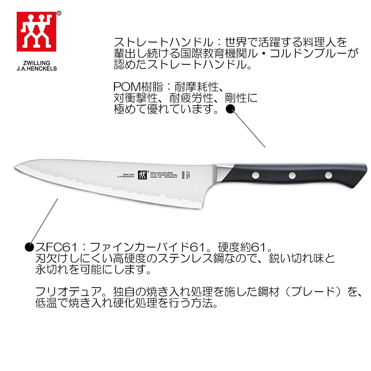 Amazon.co.jp: CtoC JAPAN Select ツヴィリング 包丁 高硬度 鋼 日本