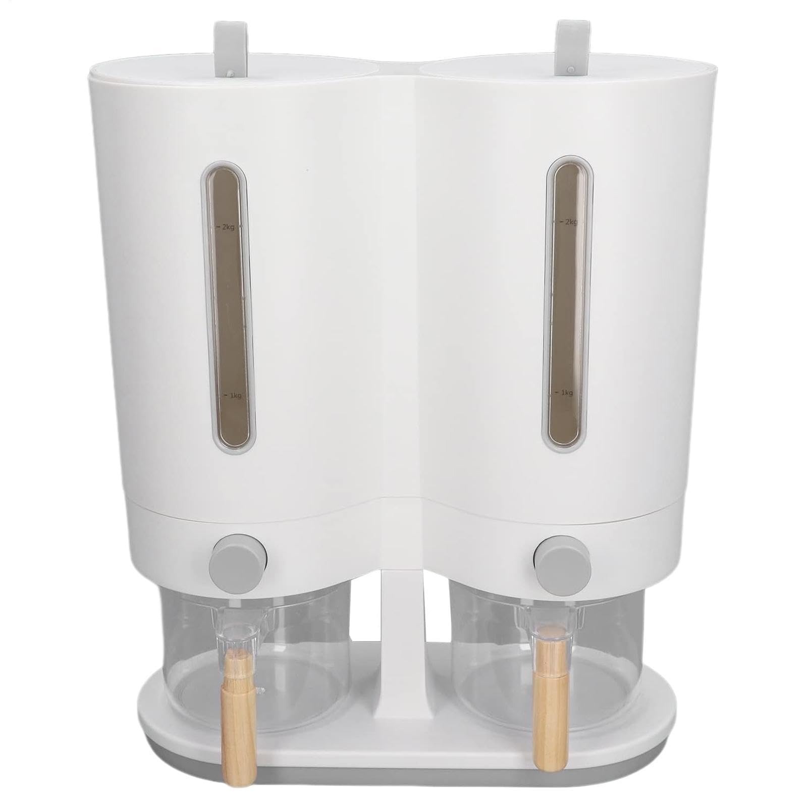 Dispenser Per La Conservazione Di Riso Erogazione A Pressione, Coperchio, | Dispenser Da Cucina A Doppio Secchio Per Cereali Per Soia, Fagiolini, , Farina,