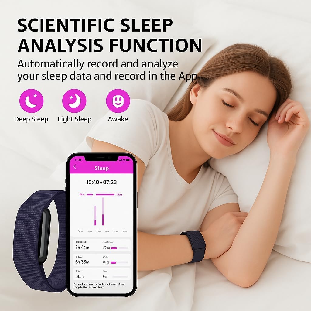 Smart Band, Pulsera Actividad sin Pantalla Hombre Mujer con GPS Integrado, Pulsómetro, Batería +1 Mes de Duración, SPO₂, Podómetro, Monitor Sueño, Notificaciones Whatsapp, Resistente Agua, 2 C