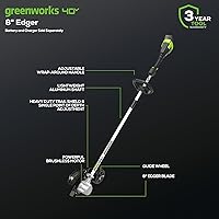 Greenworks 40V 8-Inch Brushless Cordless Lawn Edger with Curb Wheel - Tool-Free Depth Adjustment, Battery Not Included