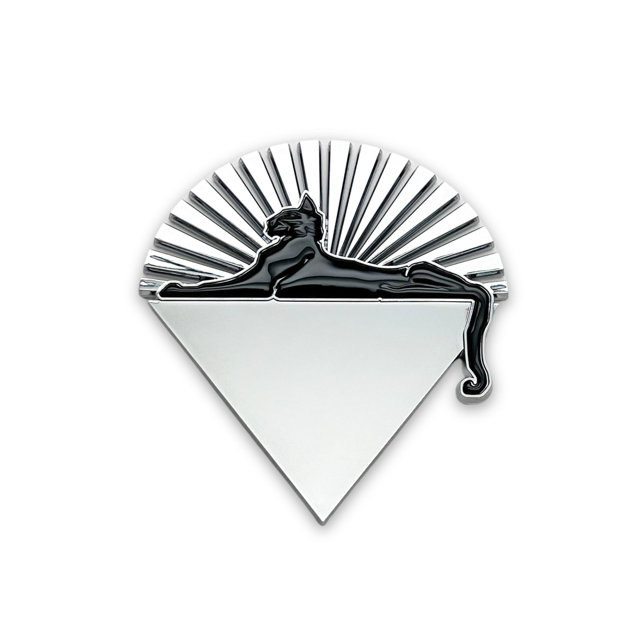 The Cats Under The Stars Car Badge Emblem in Chrome and Gloss Black – ABS Resin Composite, Chrome Finish 3D Decal for Vehicle Exterior